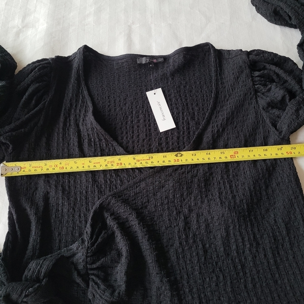 Glo Fashion Black Textured Top Size XL - Picture 7 of 14